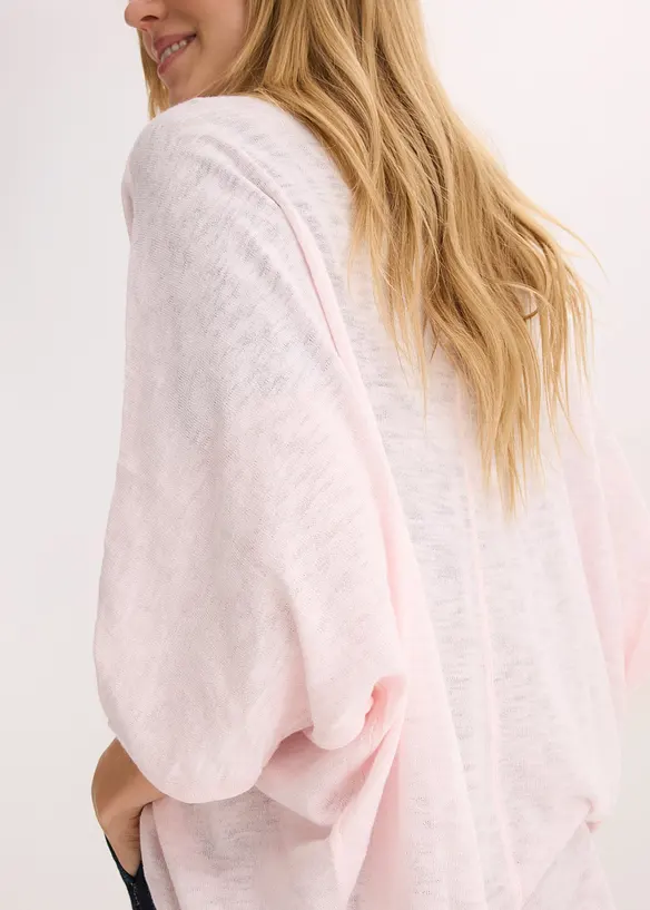 Finstrikket cardigan i 100% bomull, bonprix