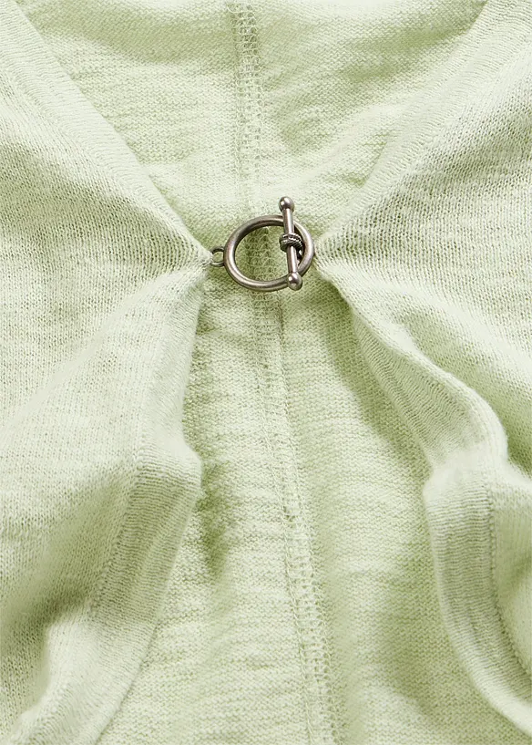 Finstrikket cardigan i 100% bomull, bonprix