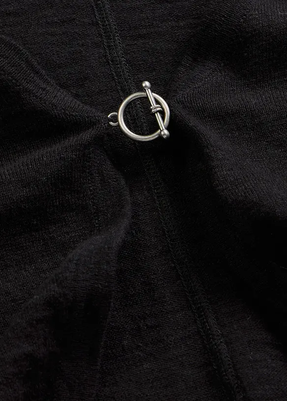 Finstrikket cardigan i 100% bomull, bonprix