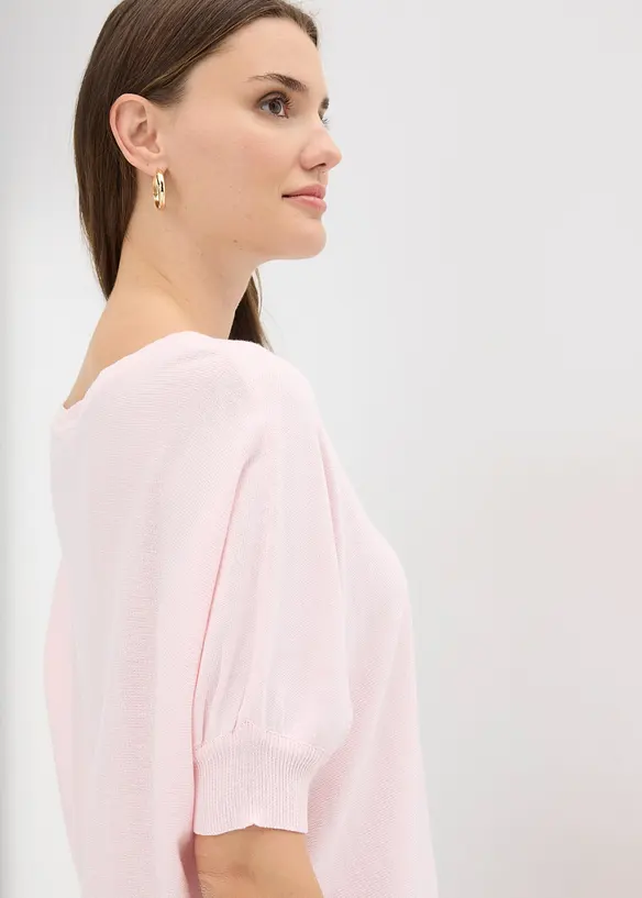 Finstrikket genser i bomullsmiks, bonprix