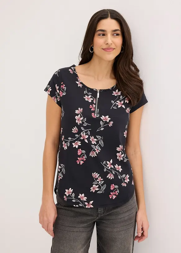 Oversized topp i bomullsmiks, bonprix