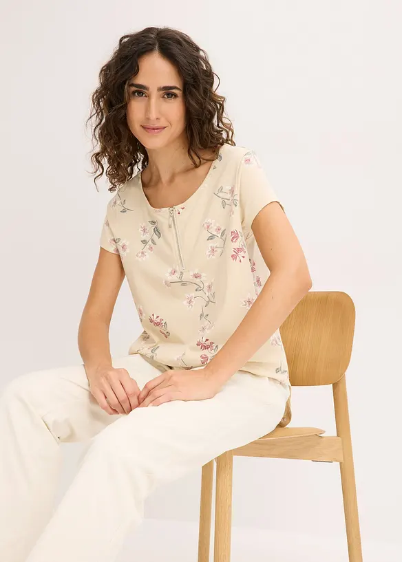 Oversized topp i bomullsmiks, bonprix