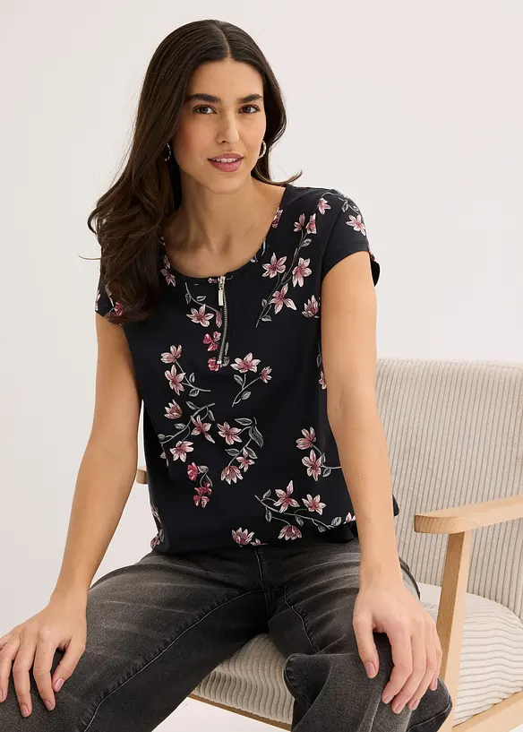 Oversized topp i bomullsmiks, bonprix