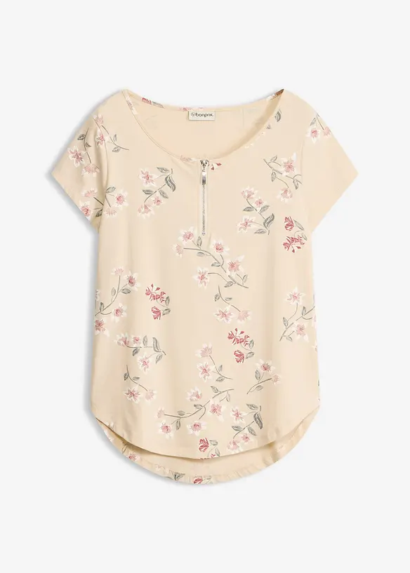 Oversized topp i bomullsmiks, bonprix