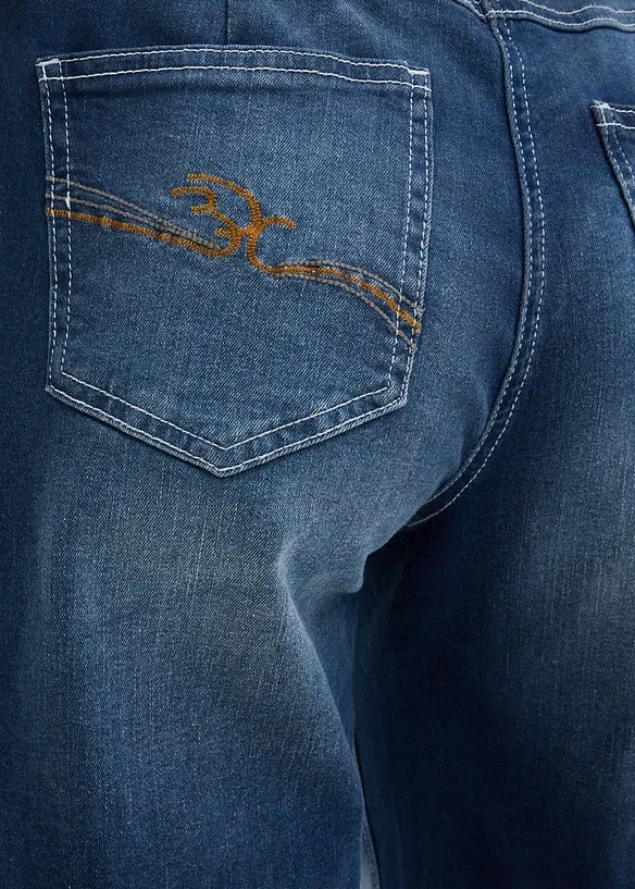 Wide Leg-jeans Mid Waist, komfortlinning, bonprix