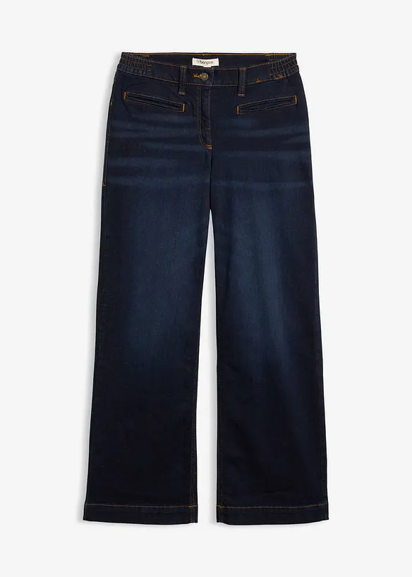 Wide Leg-jeans Mid Waist, komfortlinning, bonprix