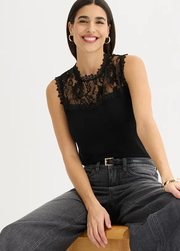 Singlet i myk viskosemiks, bonprix