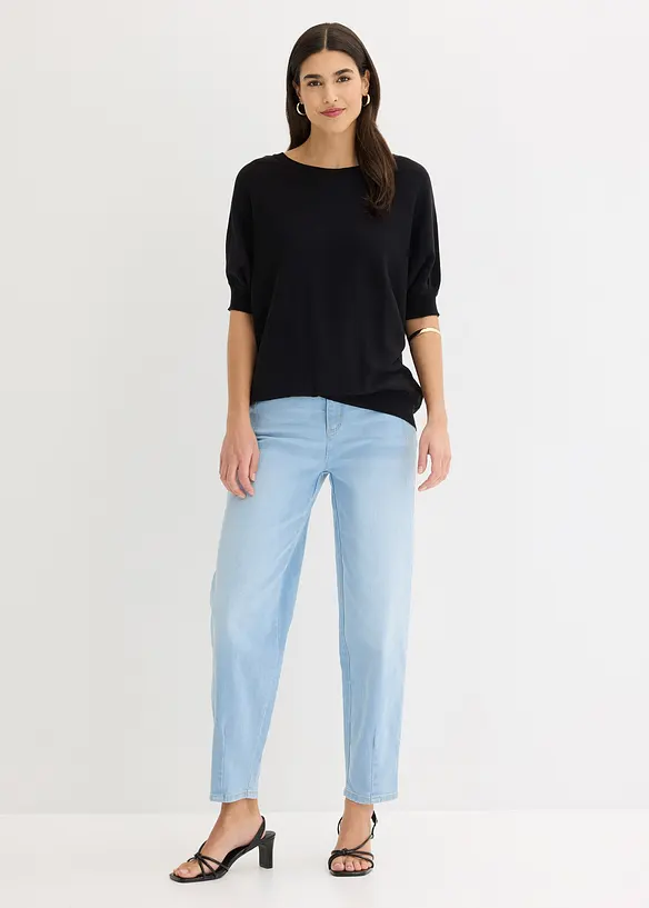 Finstrikket genser i bomullsmiks, bonprix