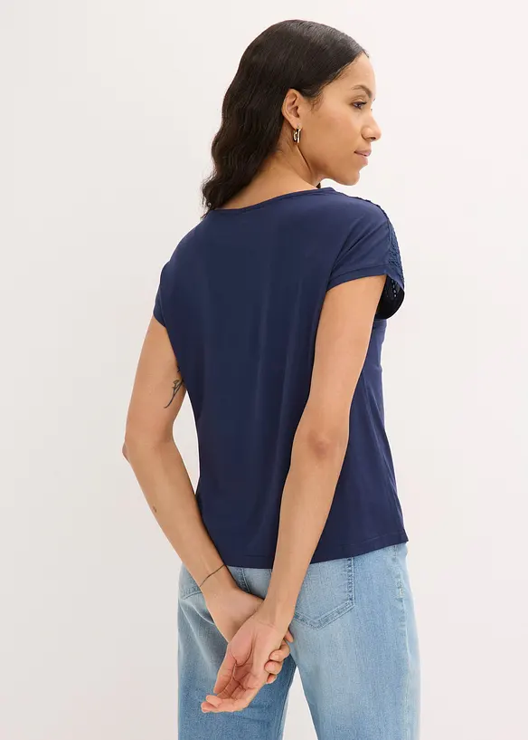 Blondetopp av myk viskose, bonprix