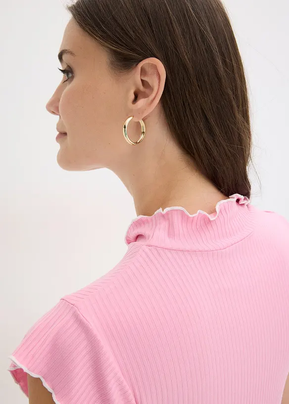 Ribbet topp i viskosemiks, bonprix