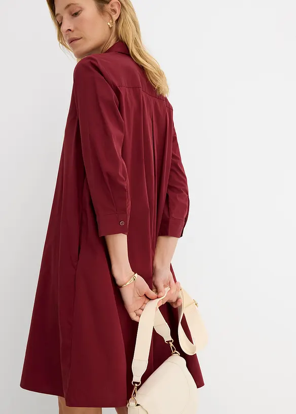Skjortekjole i strukturert poplin, bonprix