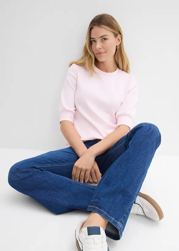 Topp i scuba-materiale og vid modell, bonprix