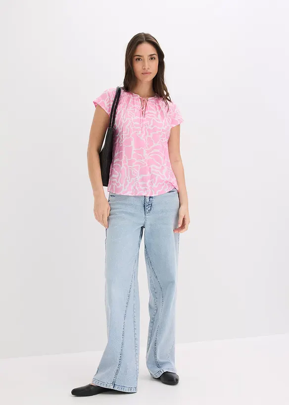 M&oslash;nstret, kortermet bluse, bonprix