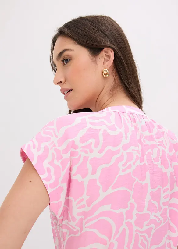 M&oslash;nstret, kortermet bluse, bonprix