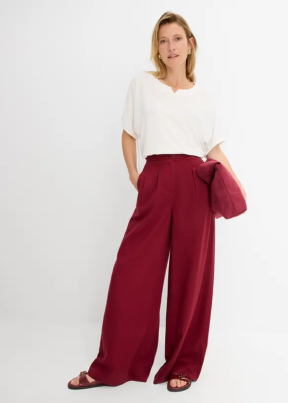 Bukse i lett lyocell med legg, bonprix