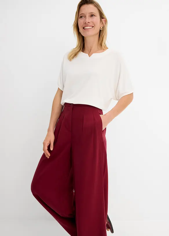 Bukse i lett lyocell med legg, bonprix