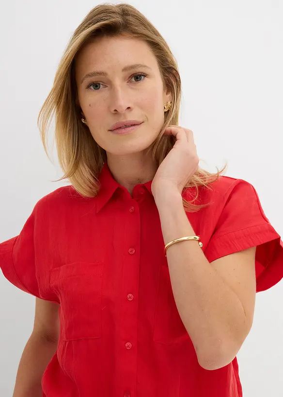 Kortermet bluse i lett materialmiks med lyocell, bonprix