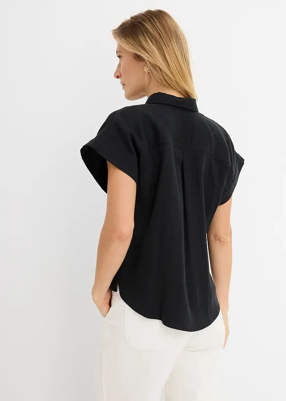 Kortermet bluse i lett materialmiks med lyocell, bonprix