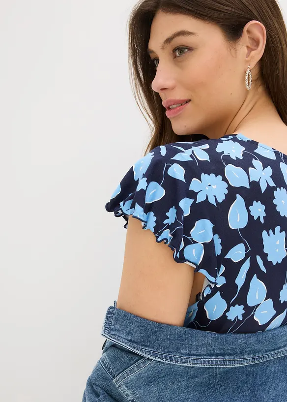 Jerseykjole i myk viskosemiks med trykt m&oslash;nster, bonprix