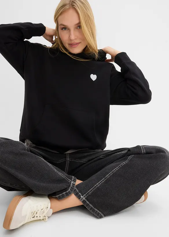 Oversized hettegenser av myk bomullmiks, bonprix