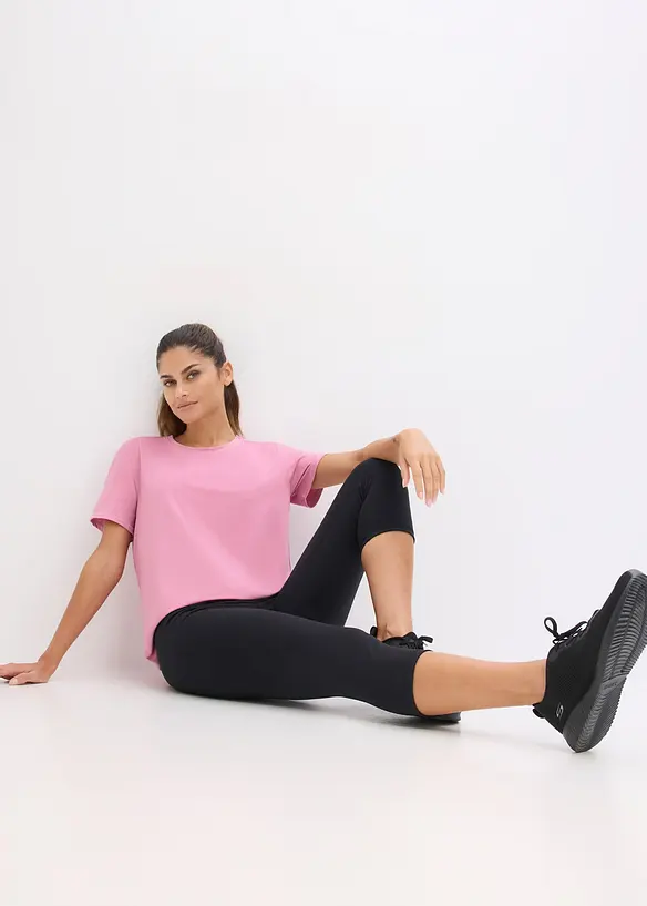 Trenings-leggings i caprilengde i bomullsaktig materiale, bonprix