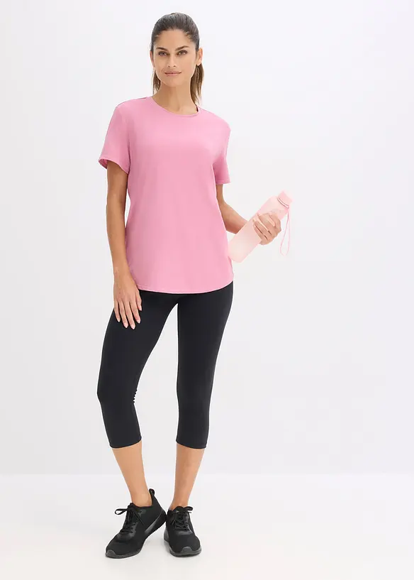 Trenings-leggings i caprilengde i bomullsaktig materiale, bonprix