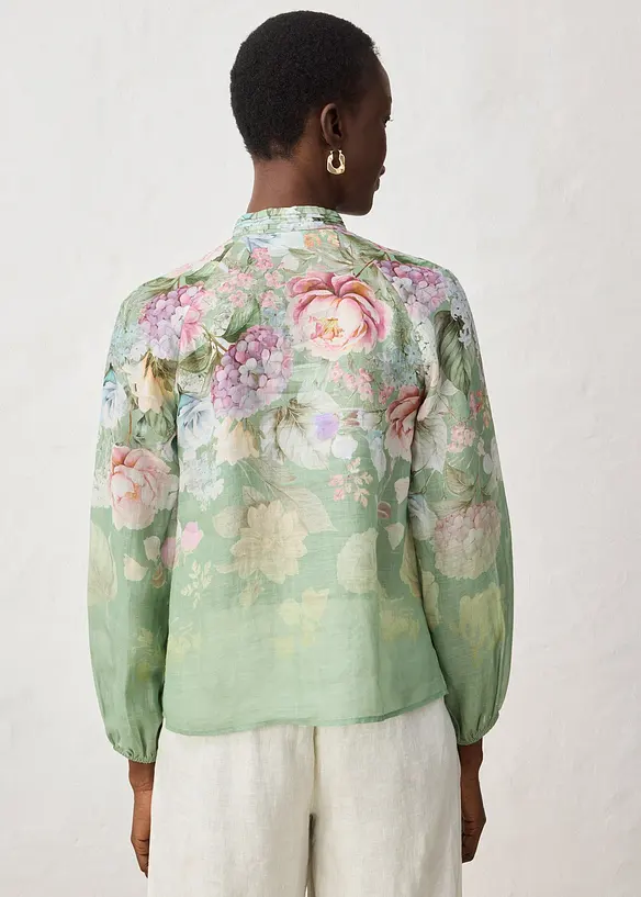 Tunikabluse i kj&oslash;lende ramie-materiale, bonprix