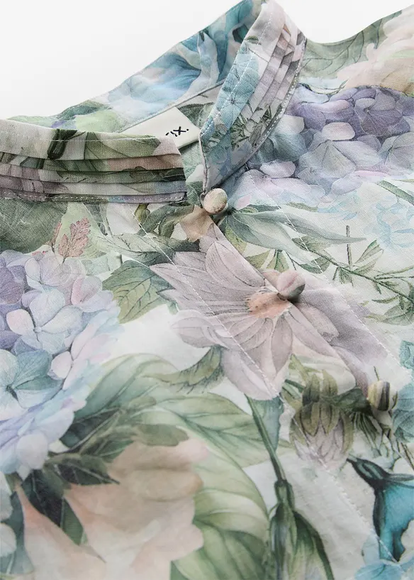 Tunikabluse i kj&oslash;lende ramie-materiale, bonprix