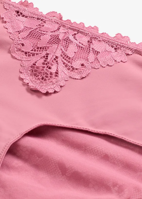 Truse med h&oslash;y midje og blonder, bonprix