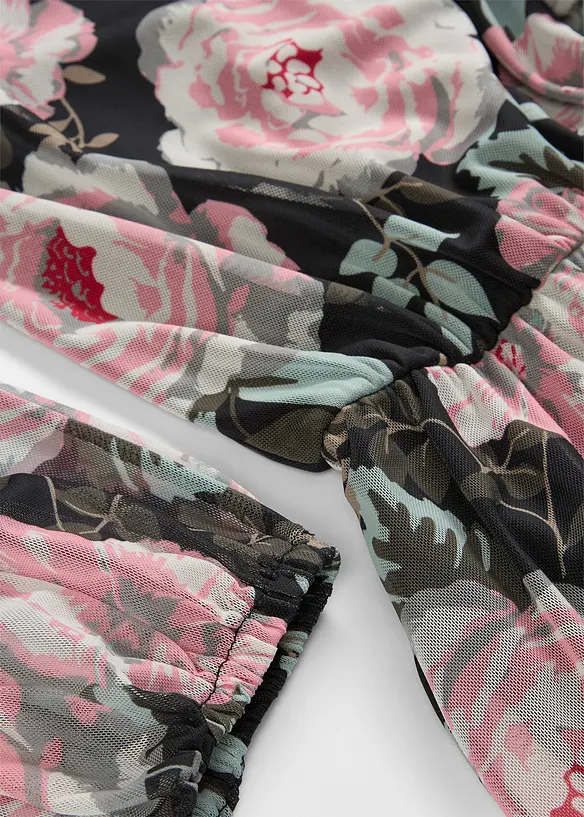 Midikjole i myk mesh, bonprix