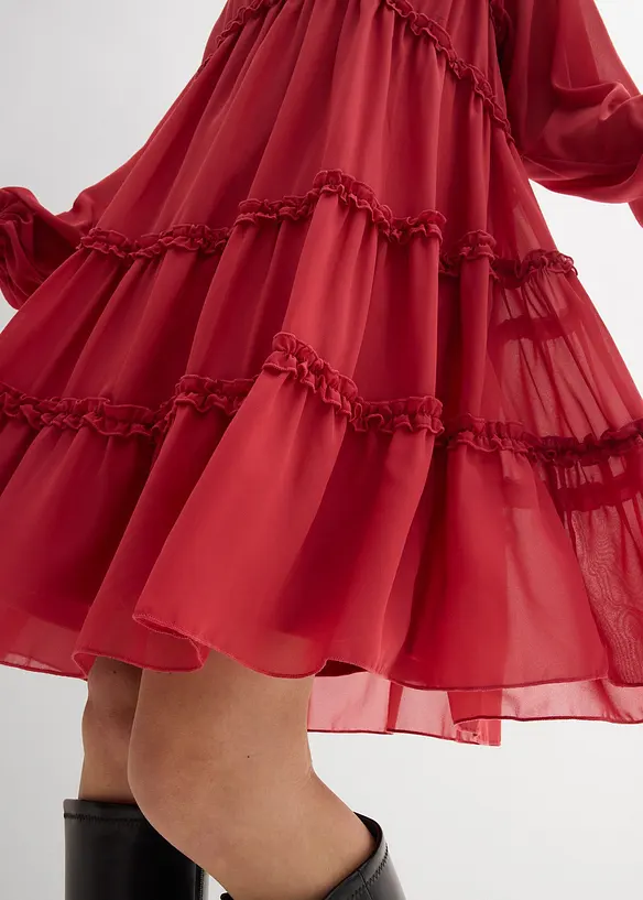 Tunikakjole i strukturert chiffon, bonprix