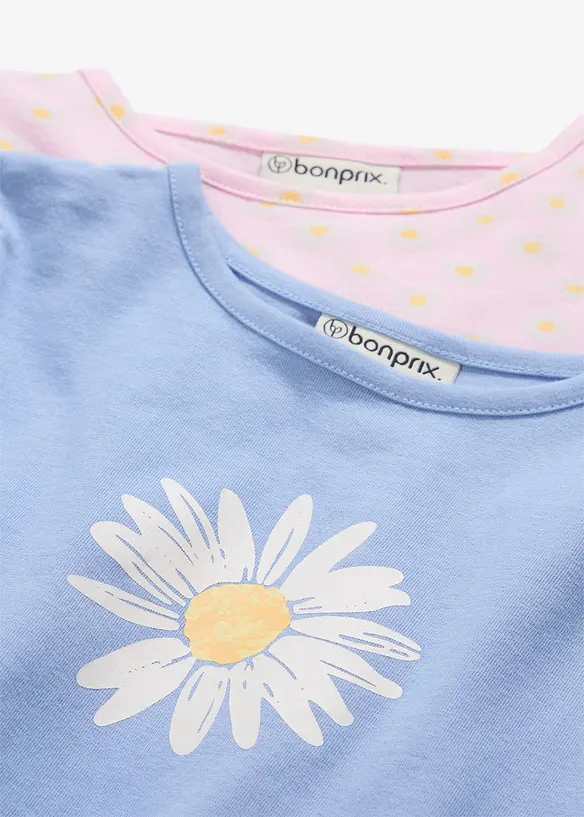 Langermet topp i 100% &oslash;kologisk bomull (2-pack), bonprix