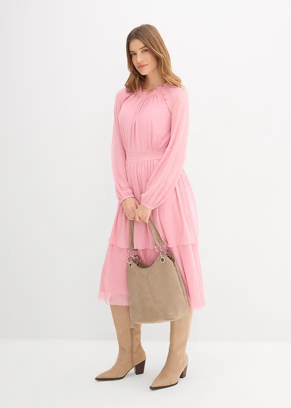 Jerseykjole i tynn mesh, bonprix