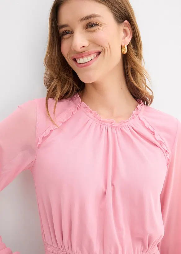 Jerseykjole i tynn mesh, bonprix