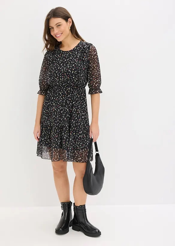 Jerseykjole i fin mesh, bonprix