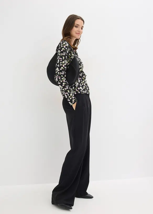 Langermet topp i bomullsmiks, bonprix