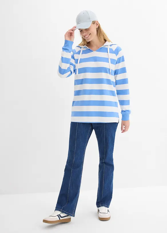 Hettegenser i lett, 100% bomull, bonprix