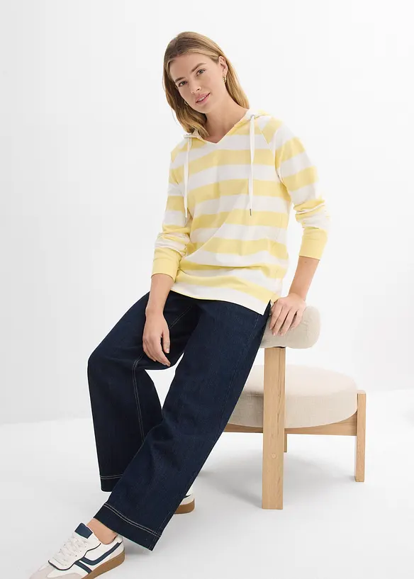 Hettegenser i lett, 100% bomull, bonprix