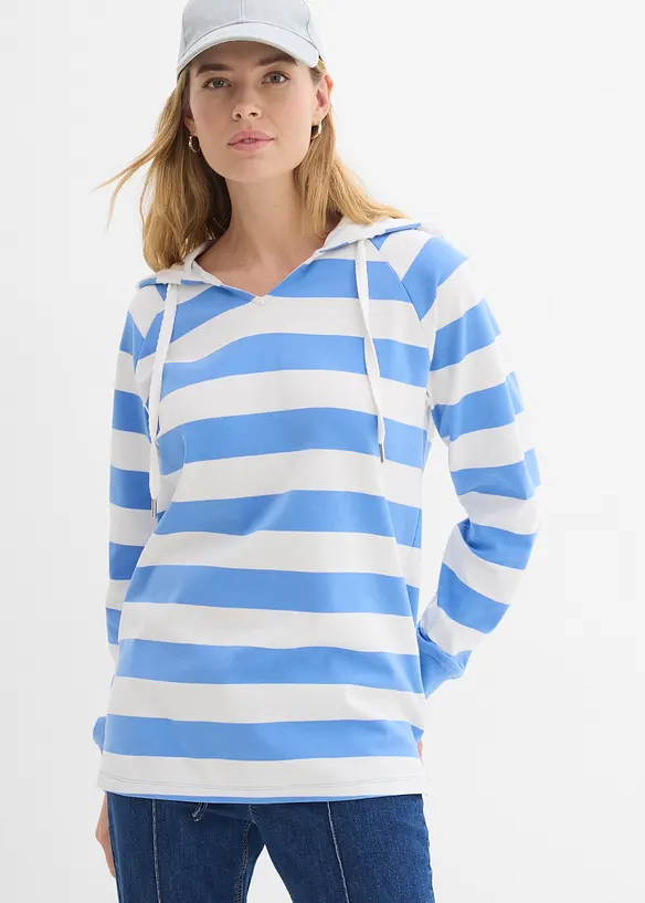 Hettegenser i lett, 100% bomull, bonprix