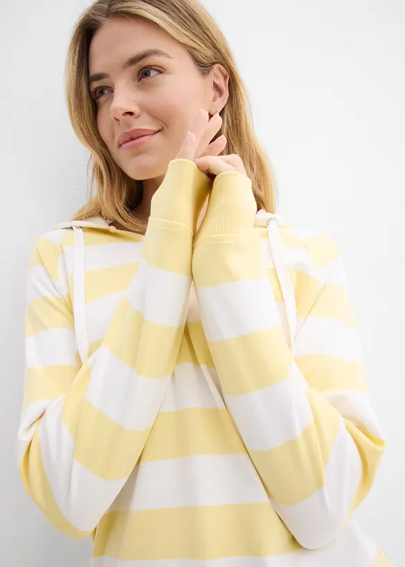 Hettegenser i lett, 100% bomull, bonprix