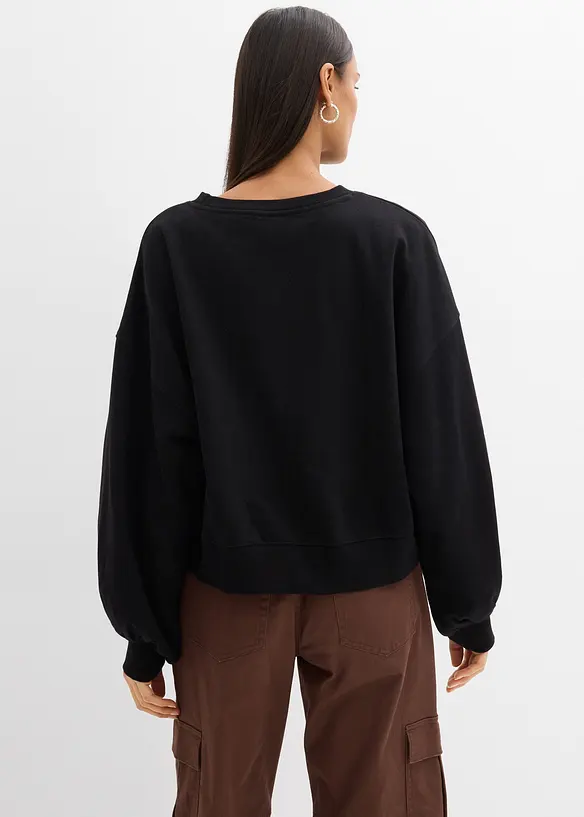 Oversized sweatshirt i 100% &oslash;kologisk bomull, bonprix