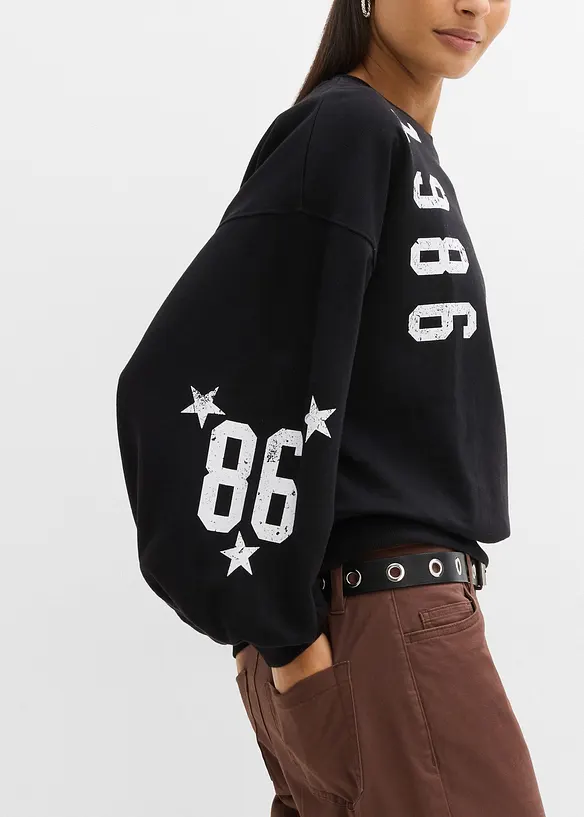 Oversized sweatshirt i 100% &oslash;kologisk bomull, bonprix