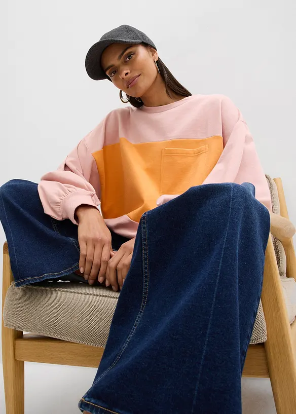 Oversized sweatshirt i 100% &oslash;kologisk bomull, bonprix