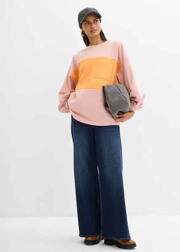 Oversized sweatshirt i 100% &oslash;kologisk bomull, bonprix