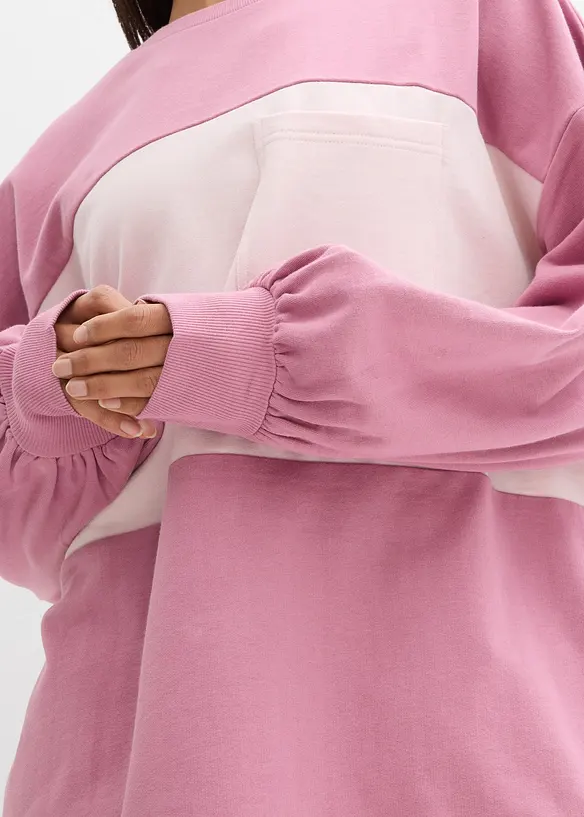 Oversized sweatshirt i 100% &oslash;kologisk bomull, bonprix