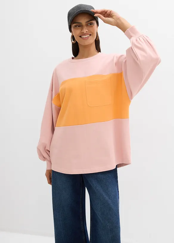 Oversized sweatshirt i 100% &oslash;kologisk bomull, bonprix