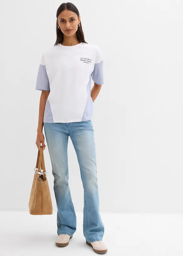 Oversized topp i bomullsmiks, bonprix