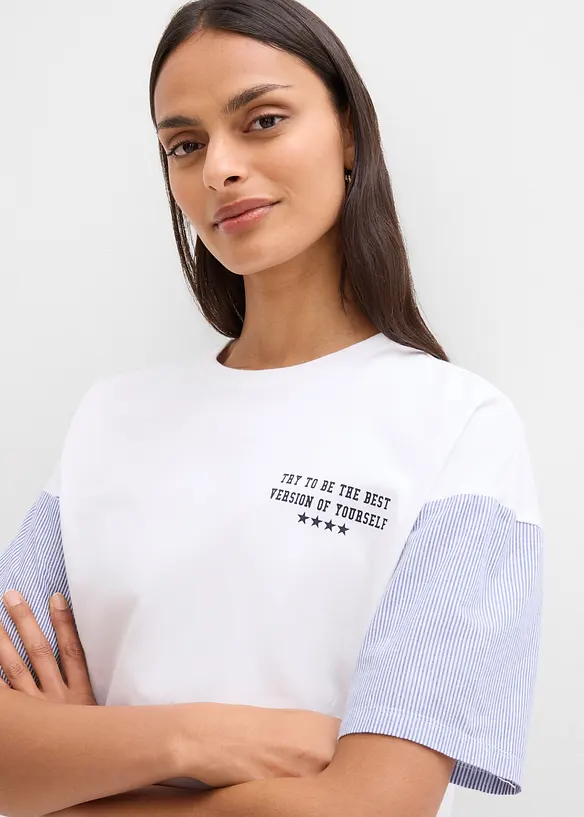 Oversized topp i bomullsmiks, bonprix