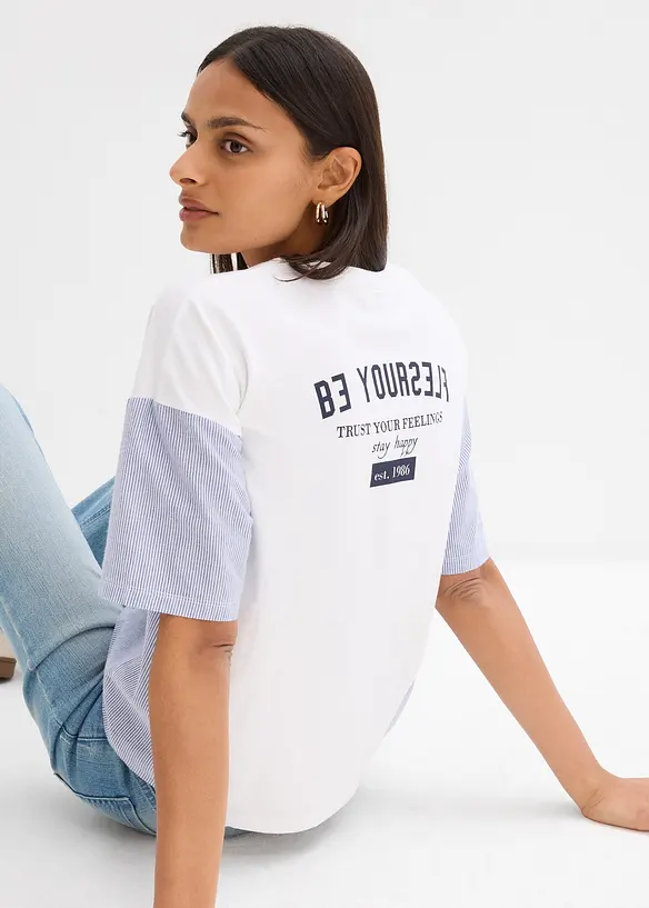 Oversized topp i bomullsmiks, bonprix