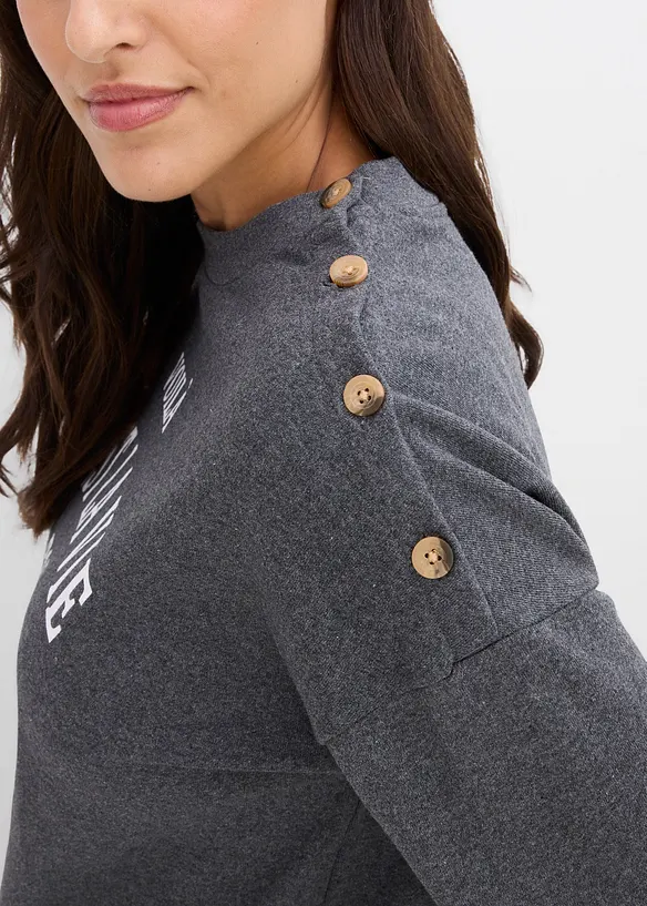 Sweatshirt i bomullsmiks, bonprix